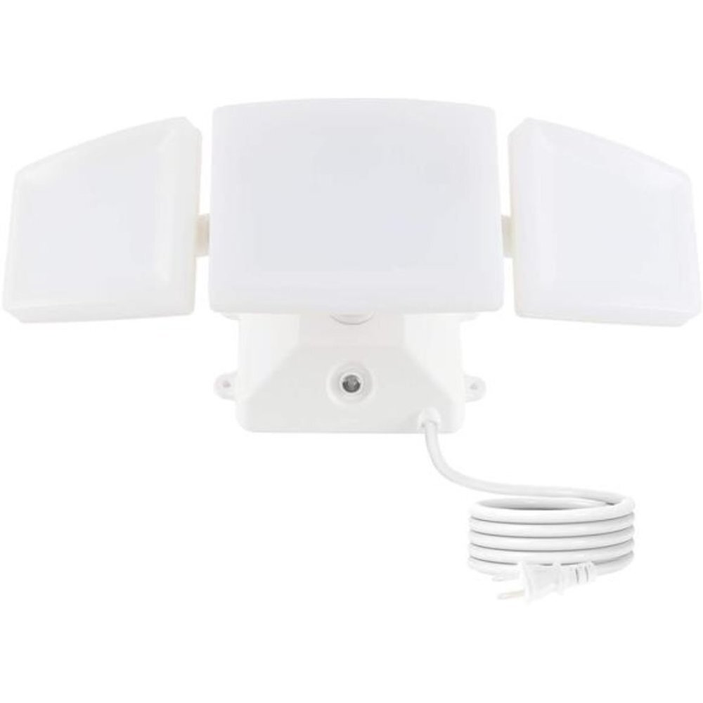 LED Security Lights, 3 Head Plug in Flood Lights, 35W 5000K Daylight, 3200LM